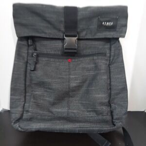 STATE Gray Canvas Roll Top Backpack Mens Travel Bag Adjustable Straps Daypack